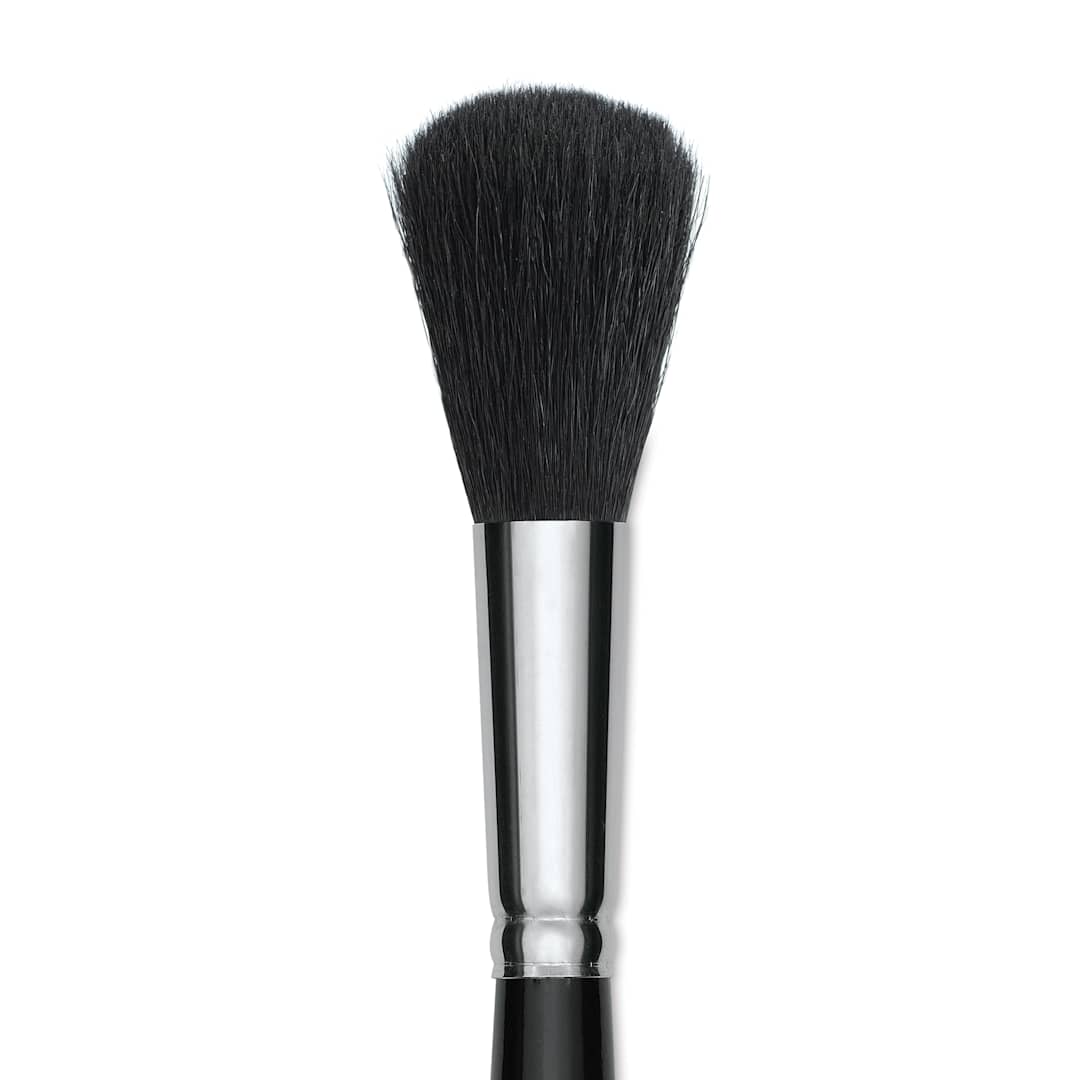 Open in modal - Silver Brush Black Goat Silver Mop Brush - Round, Size 16, Short Handle (close-up)