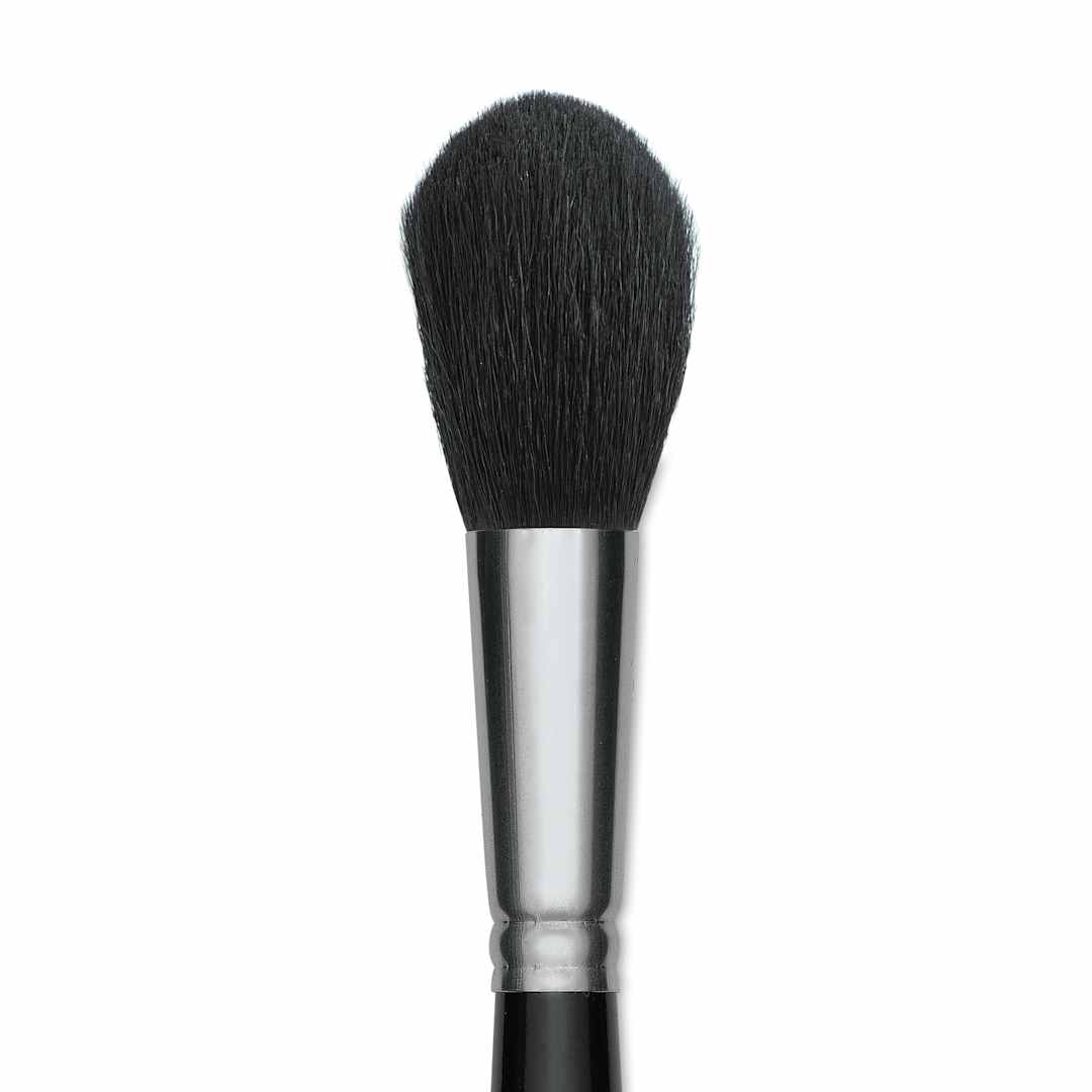 Open in modal - Silver Brush Black Goat Silver Mop Brush - Round, Size 20, Short Handle (close-up)