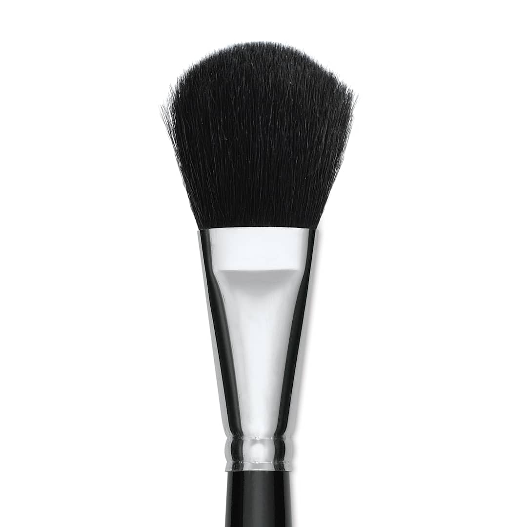 Open in modal - Silver Brush Black Goat Silver Mop Brush - Oval, Size 1", Short Handle (close-up)