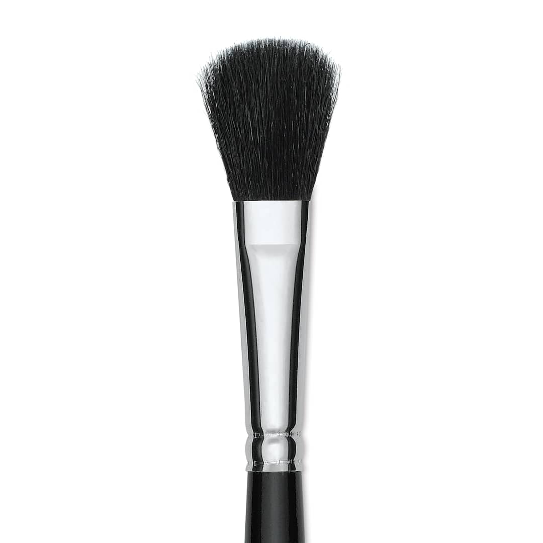 Open in modal - Silver Brush Black Goat Silver Mop Brush - Oval, Size 1/2", Short Handle (close-up)