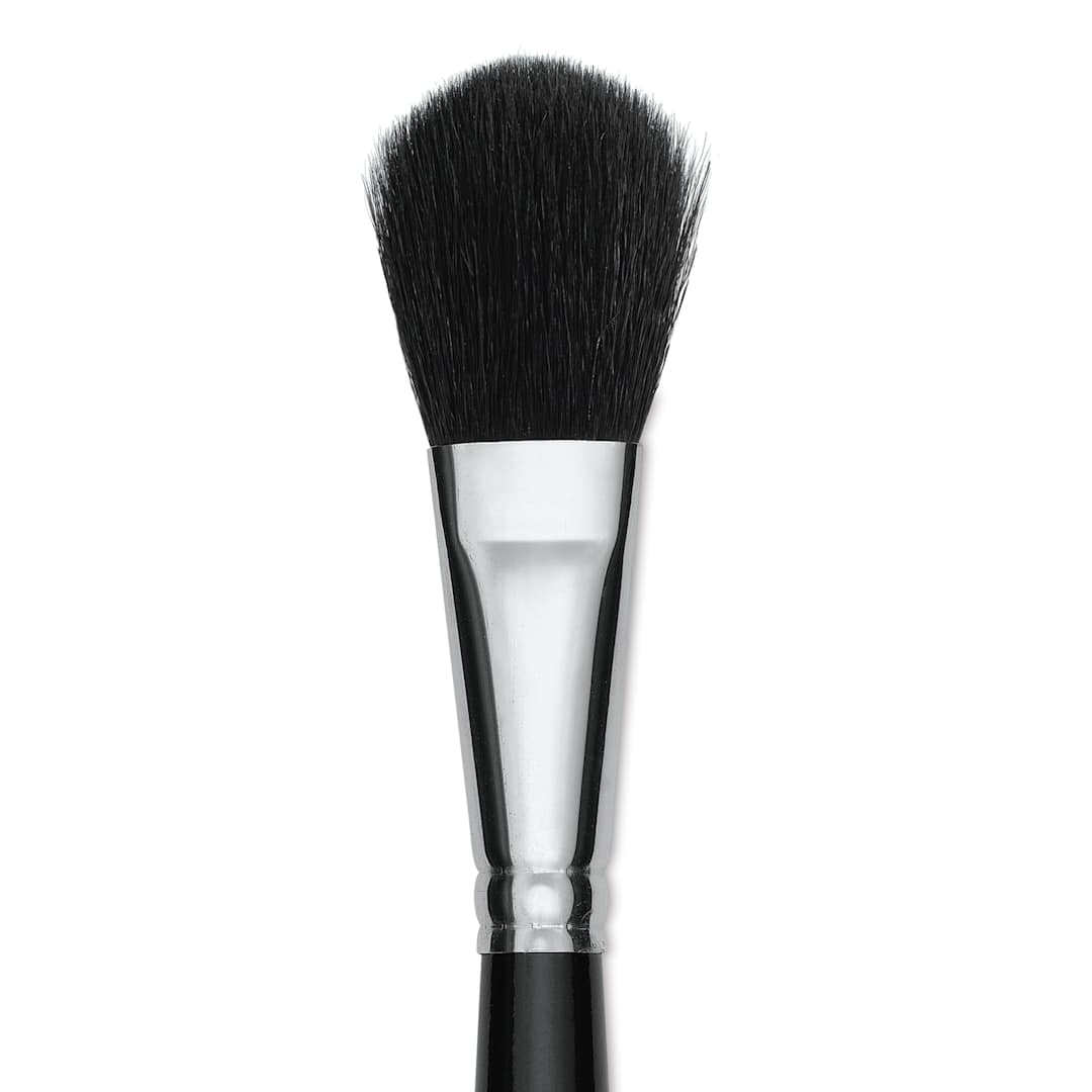 Open in modal - Silver Brush Black Goat Silver Mop Brush - Oval, Size 3/4", Short Handle (close-up)