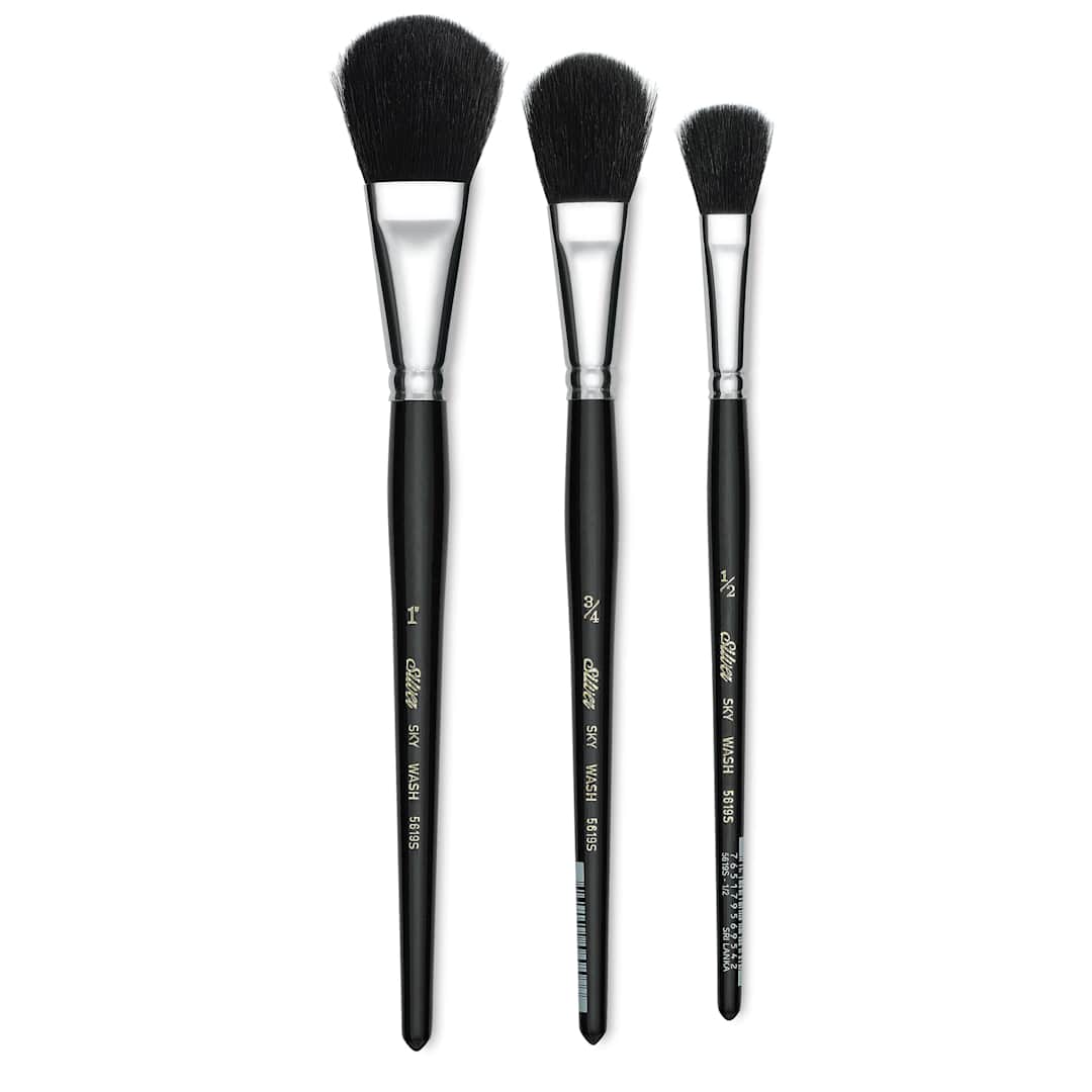 Open in modal - Silver Brush Black Goat Silver Mop Brushes - Oval, Short Handle