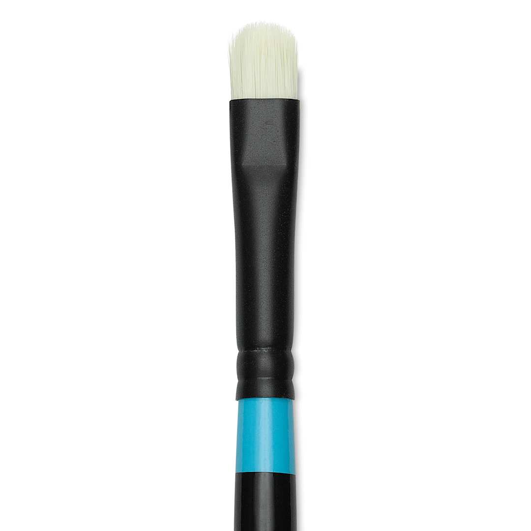 Open in modal - Princeton Series 6500 Aspen Synthetic Brush - Size 4, Short Oval Filbert, Long Handle, close-up