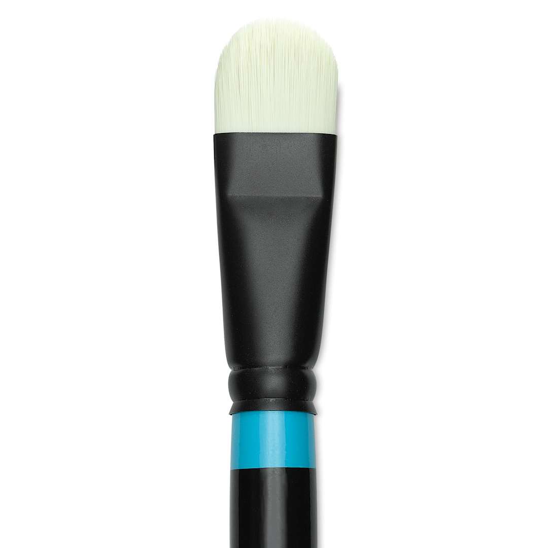 Open in modal - Princeton Series 6500 Aspen Synthetic Brush - Size 12, Short Oval Filbert, Long Handle, close-up