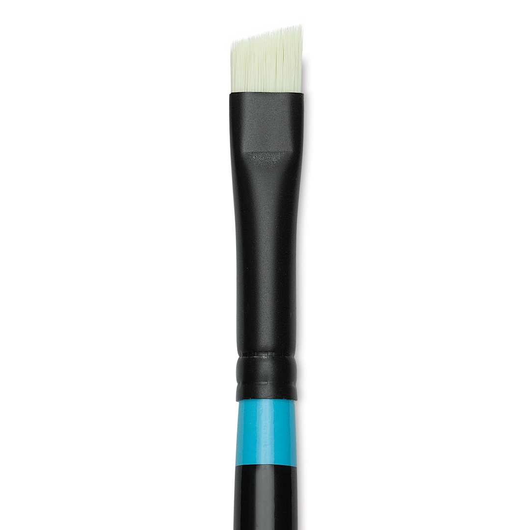 Open in modal - Princeton Series 6500 Aspen Synthetic Brush - Size 4, Short Angle Bright, Long Handle, close-up