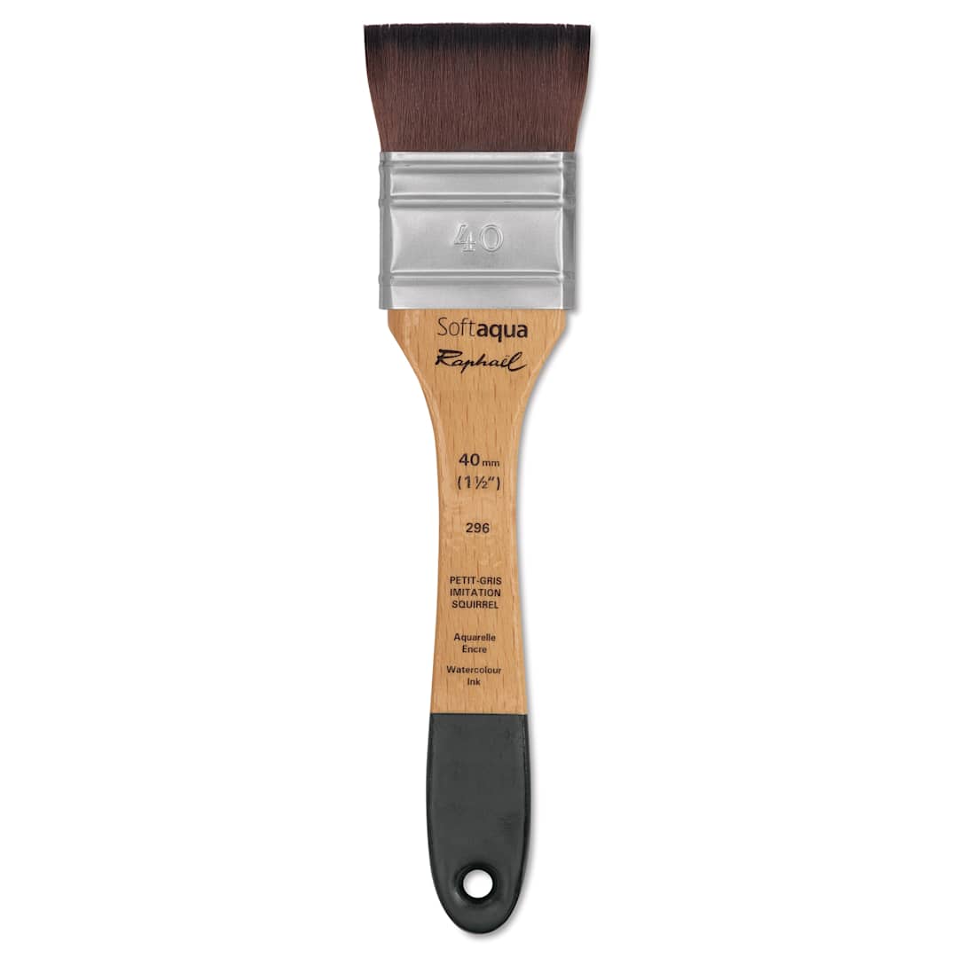 Open in modal - Raphaël Soft Aqua Brush - Short Handle, Large Flat, Size 40