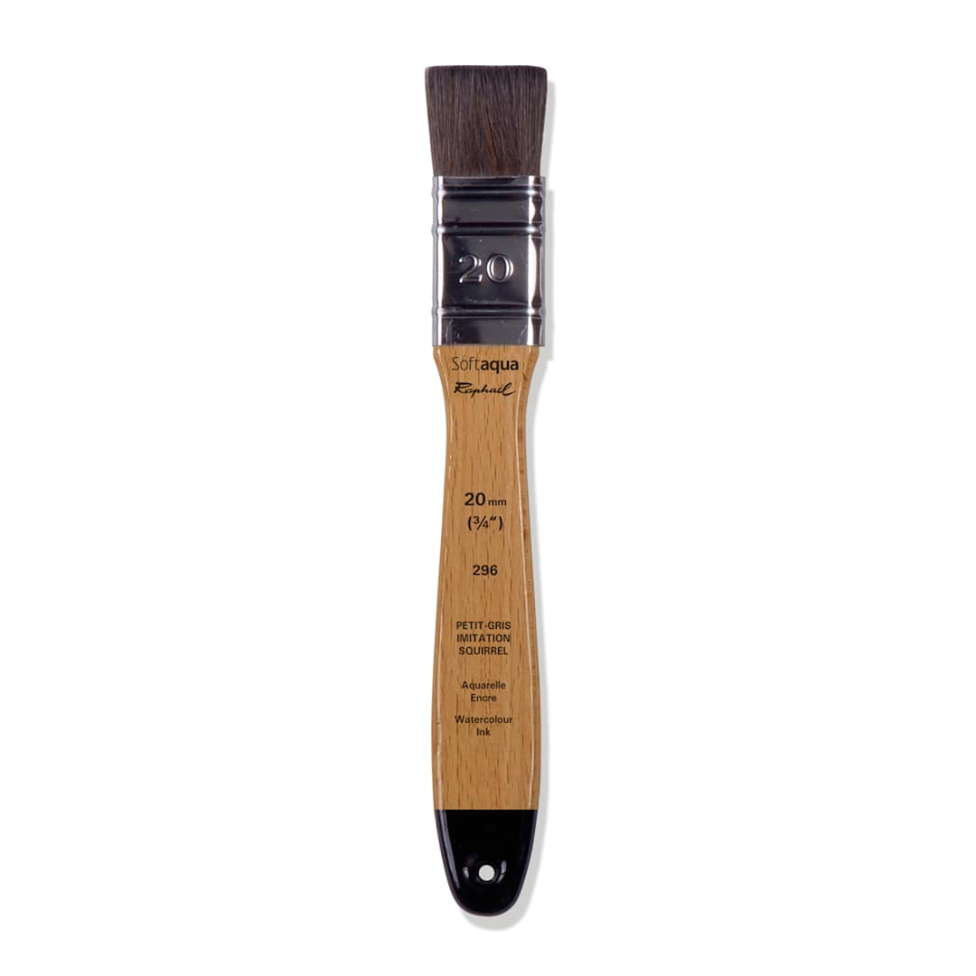 Open in modal - Raphael SoftAqua Synthetic Squirrel Watercolor Brush, Flat, Size 20 (3/4 in)