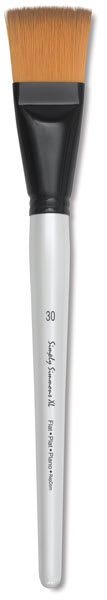Open in modal - Simply Simmons XL Soft Synthetic Brushes - Flat Brush approximately 44 ml wide shown upright
