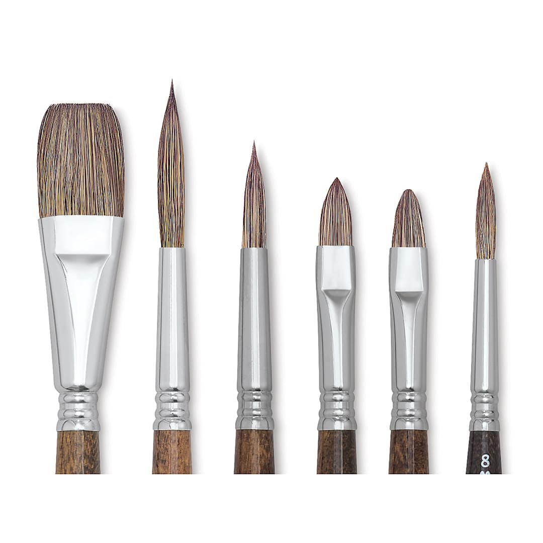 Open in modal - Escoda Versatil Brushes - Closeup of an assortment of various brushes shown