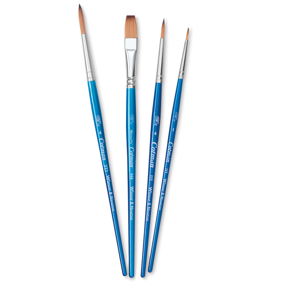 Open in modal - Winsor & Newton Cotman Watercolor Brush Set - Set B, Set of 4, Short Handle