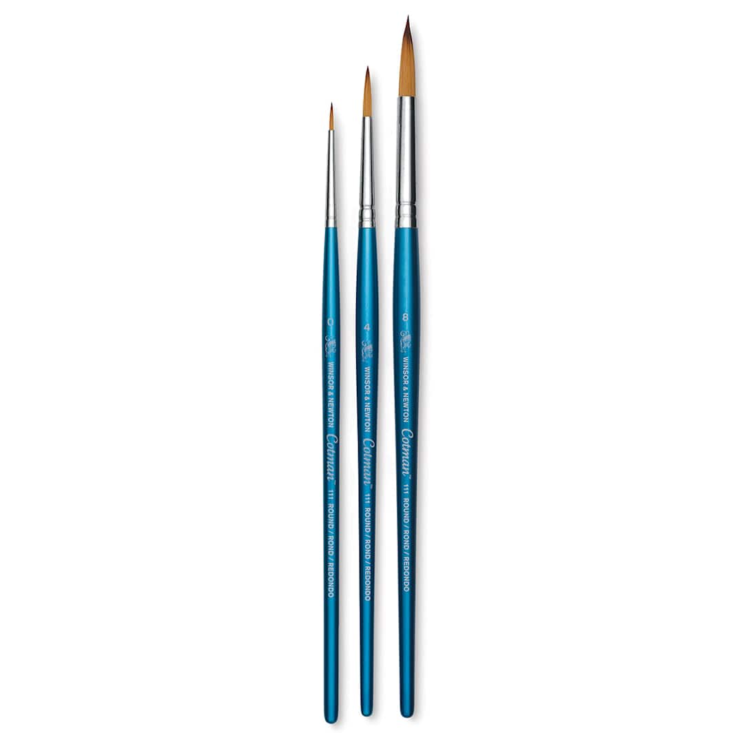 Open in modal - Winsor & Newton Cotman Watercolor Brush Set - Set 2, Set of 3, Short Handle