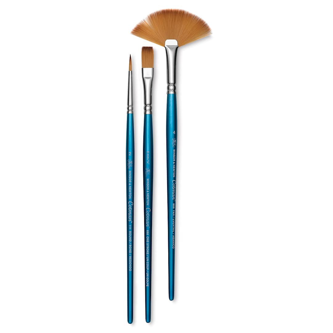 Open in modal - Winsor & Newton Cotman Watercolor Brush Set - Set 3, Set of 3, Short Handle