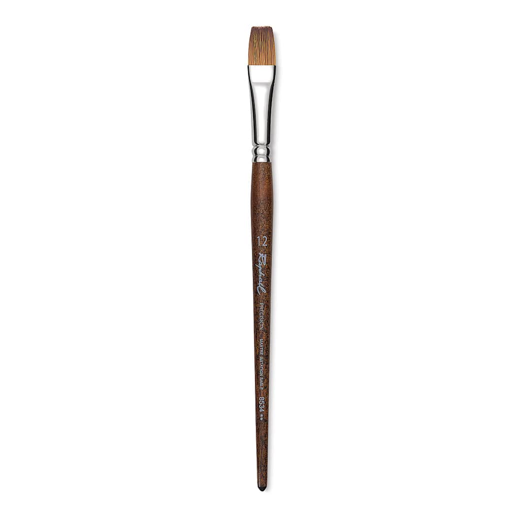Open in modal - Raphaël Precision Brush - Flat, Size 12, Short Handle