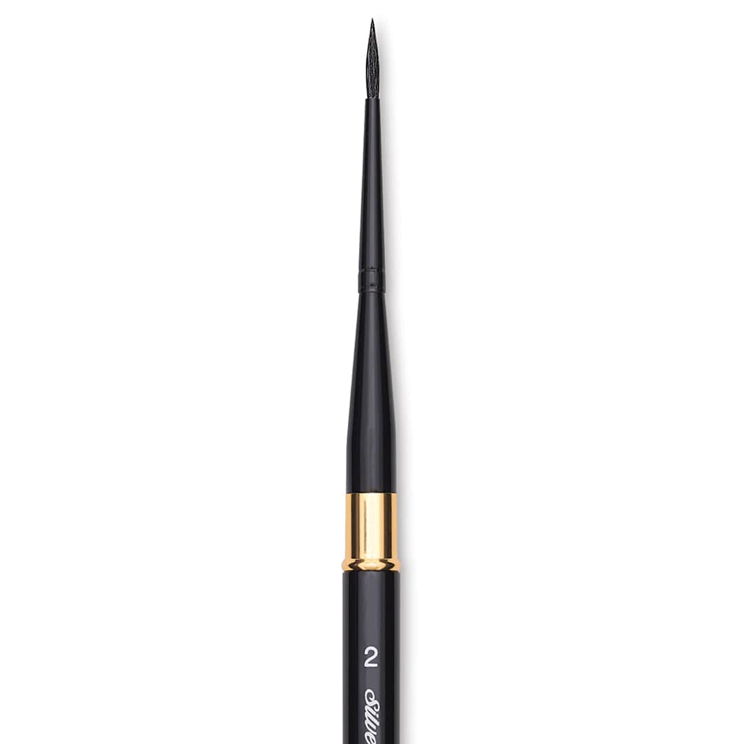 Open in modal - Silver Brush Black Velvet Voyage Brush - Travel Round, Size 2 (close-up)