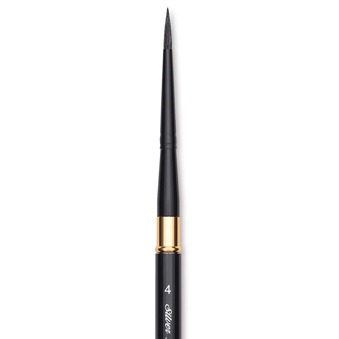 Open in modal - Silver Brush Black Velvet Voyage Brush - Travel Round, Size 4 (close-up)