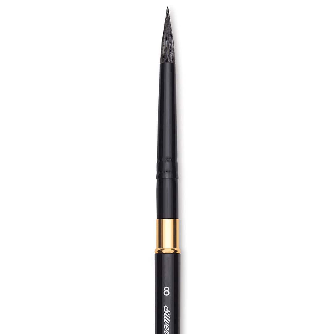 Open in modal - Silver Brush Black Velvet Voyage Brush - Travel Round, Size 8 (close-up)