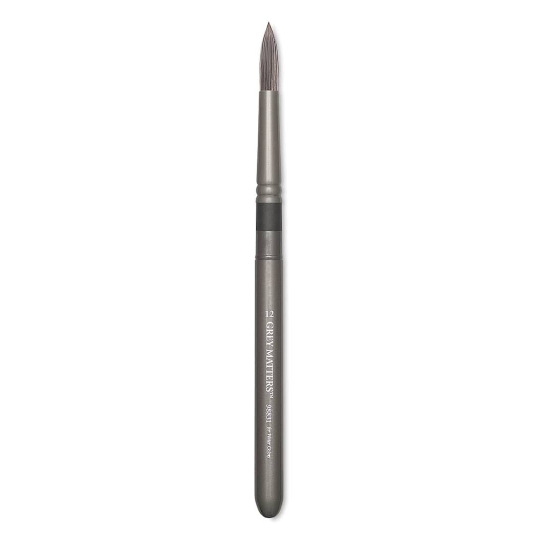 Open in modal - Richeson Grey Matters Pocket Brushes - Single Round brush open and upright