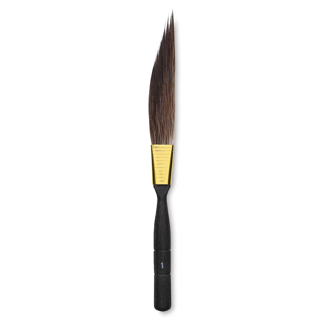 Open in modal - Da Vinci Casaneo Synthetic Squirrel Watercolor Brush - Sword Striper, Size 1, Short Handle, Synthetic