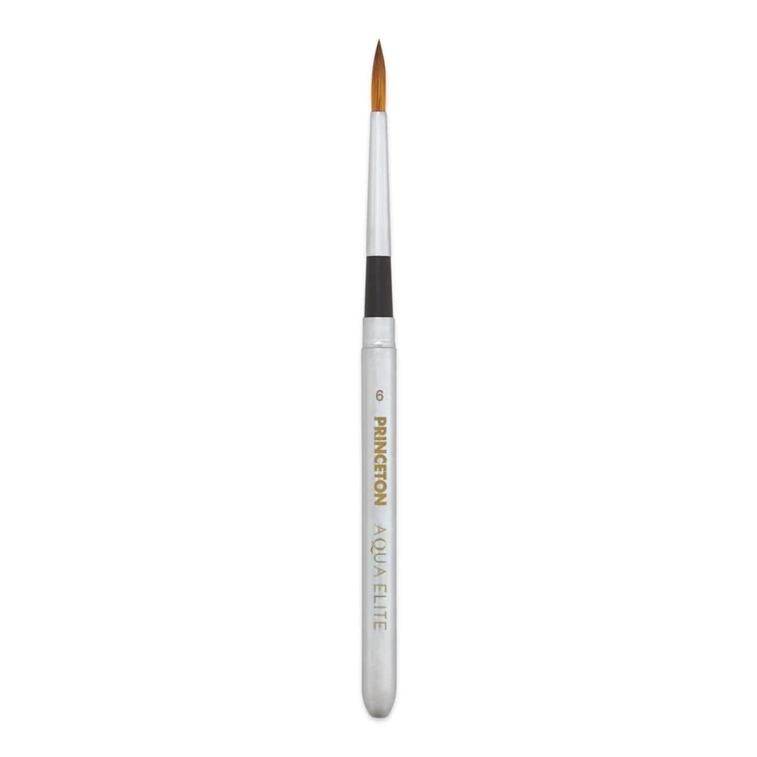 Open in modal - Princeton Aqua Elite Series 4850 Synthetic Brush - Travel Round, Size 6 (cap being used for handle)