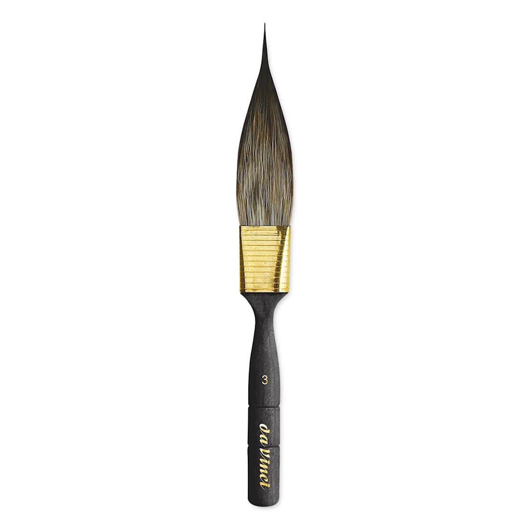 Open in modal - Da Vinci Casaneo Synthetic Squirrel Watercolor Brush - Double Edged Striper, Size 3, Short Handle