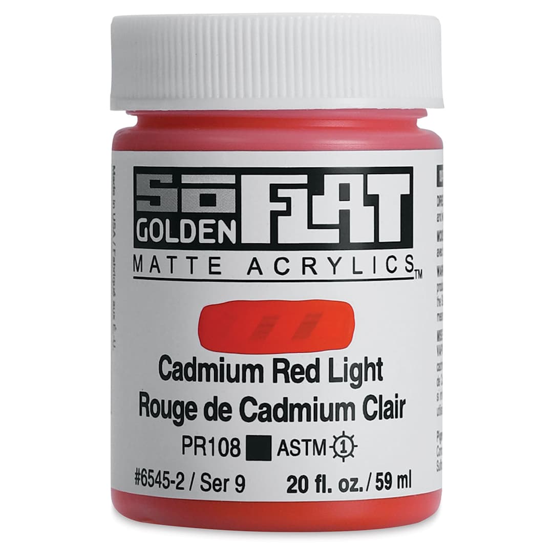 Open in modal - Golden SoFlat Matte Acrylic Paint - Cadmium Red Light, 59 ml, Jar