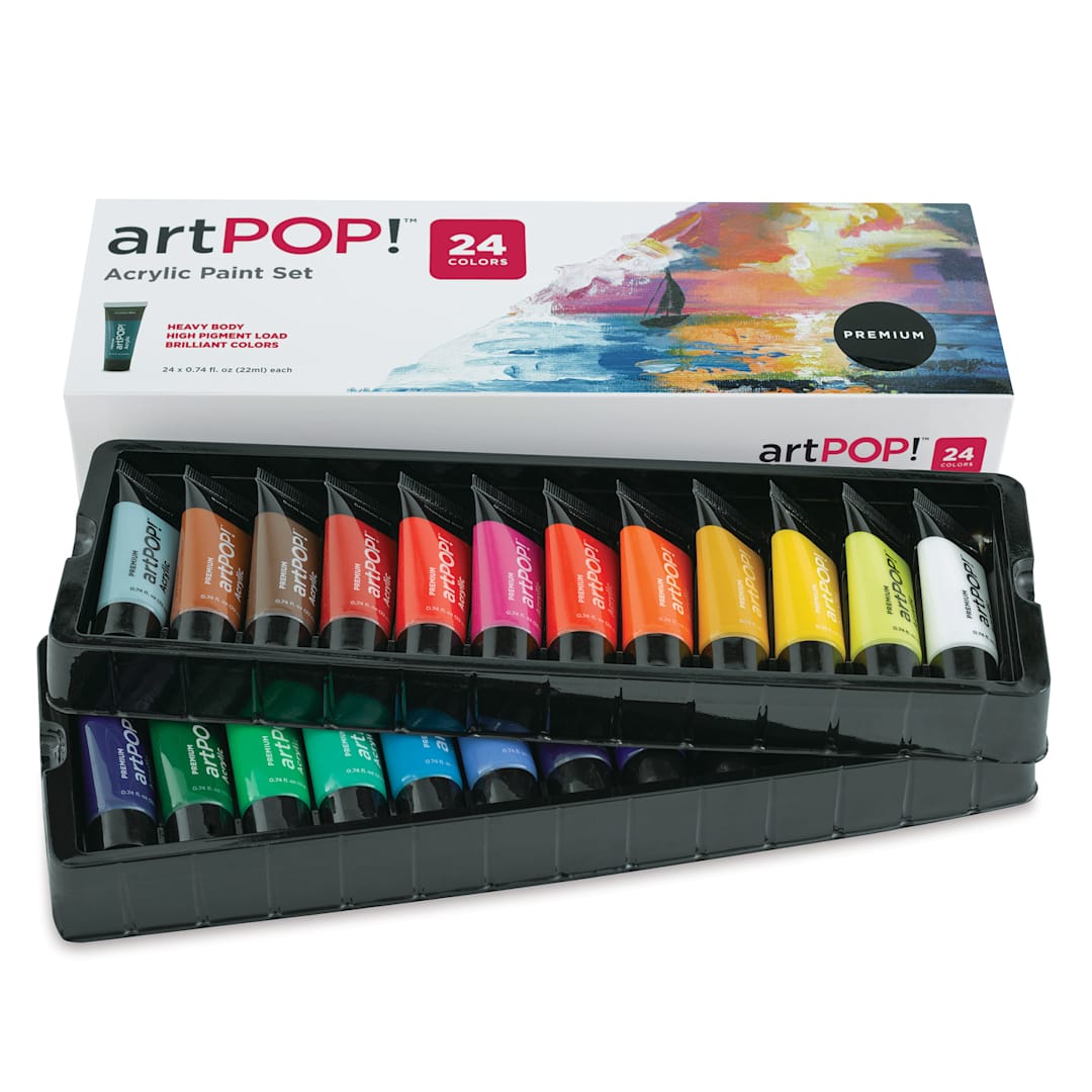 Open in modal - artPOP! Heavy Body Acrylic Set - Set of 24, 22 ml Tubes (Set in packaging)