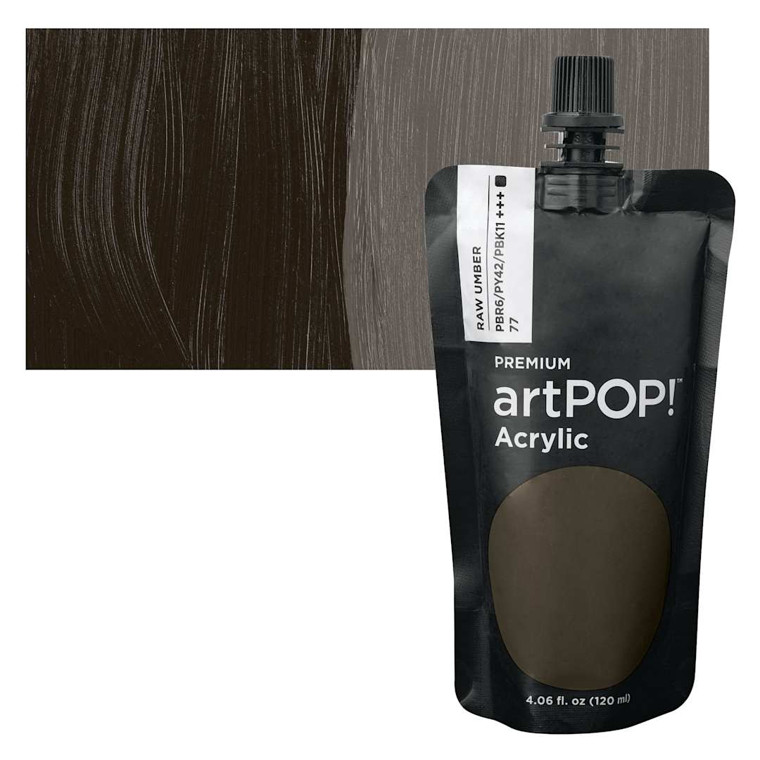 Open in modal - artPOP! Heavy Body Acrylic Paint - Raw Umber, 120 ml Pouch and swatch
