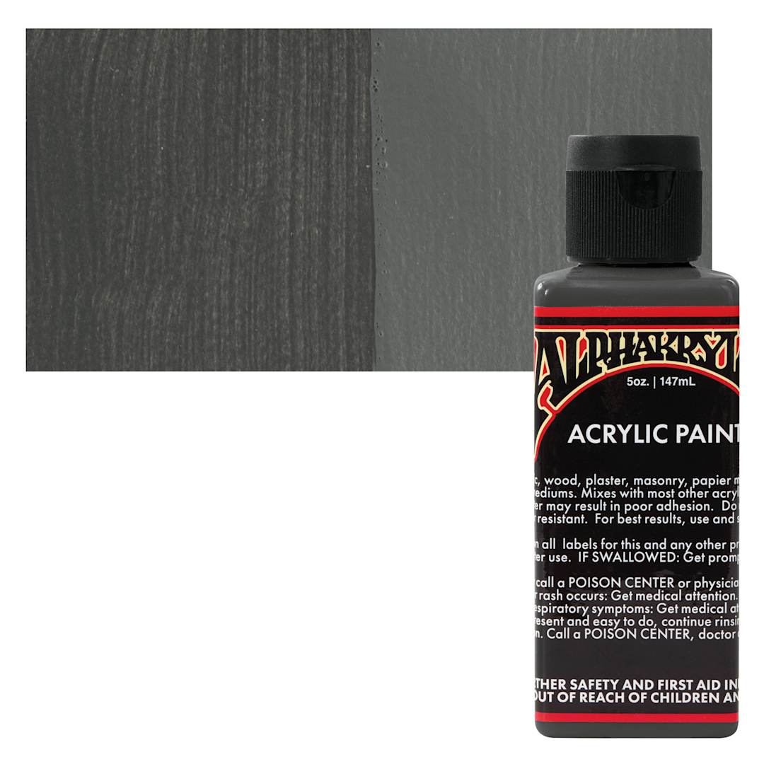 Open in modal - Alpha6 Alphakrylic Acrylic Paint - Medium Grey, 5 oz bottle and swatch
