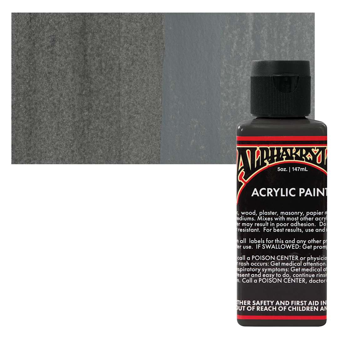 Open in modal - Alpha6 Alphakrylic Acrylic Paint - Dark Grey, 5 oz bottle and swatch