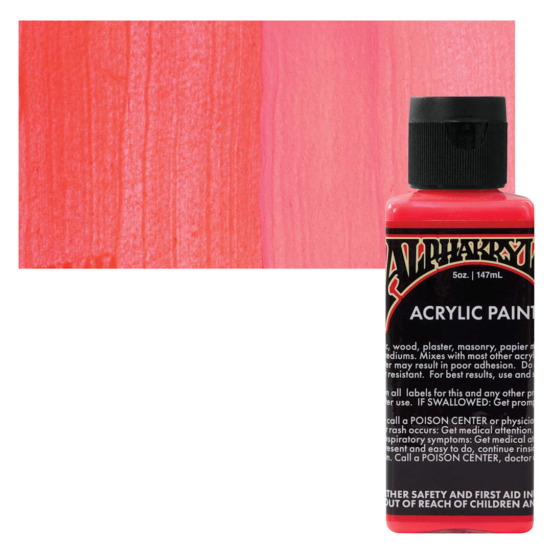 Open in modal - Alpha6 Alphakrylic Acrylic Paint - Electroshock Red, 5 oz bottle and swatch