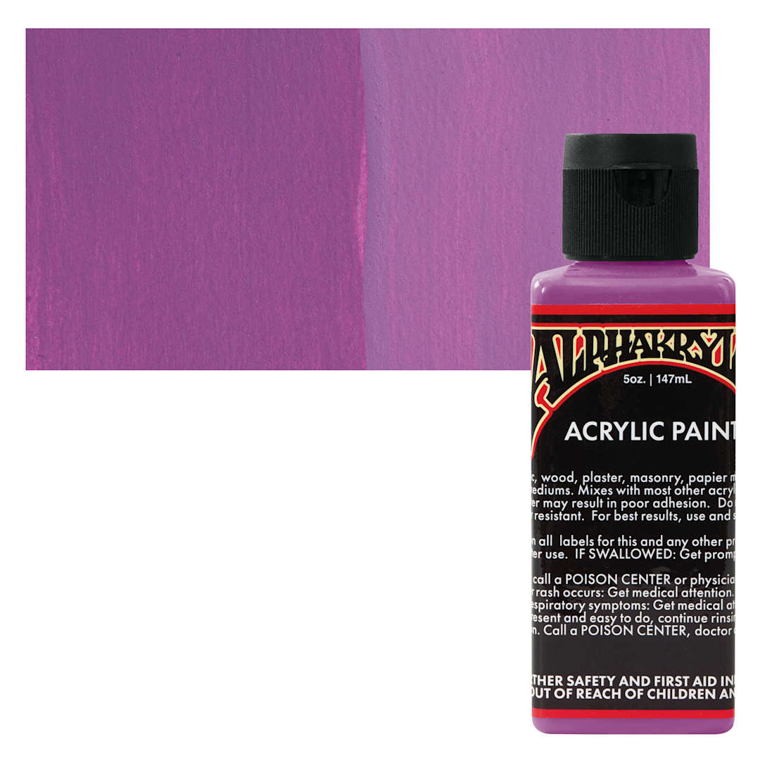 Open in modal - Alpha6 Alphakrylic Acrylic Paint - Fuchsia, 5 oz bottle and swatch