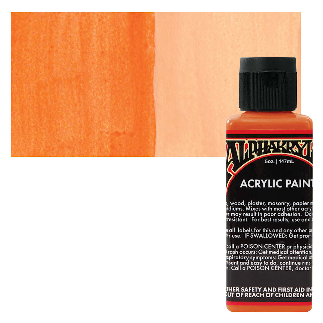 Open in modal - Alpha6 Alphakrylic Acrylic Paint - Dark Orange, 5 oz bottle and swatch