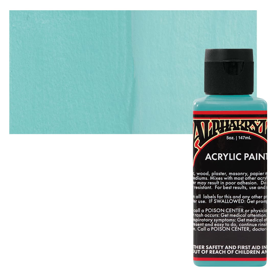 Open in modal - Alpha6 Alphakrylic Acrylic Paint - Aqua, 5 oz bottle and swatch