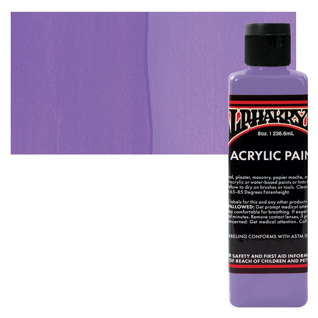 Open in modal - Alpha6 Alphakrylic Acrylic Paint - Violet, 8 oz bottle and swatch