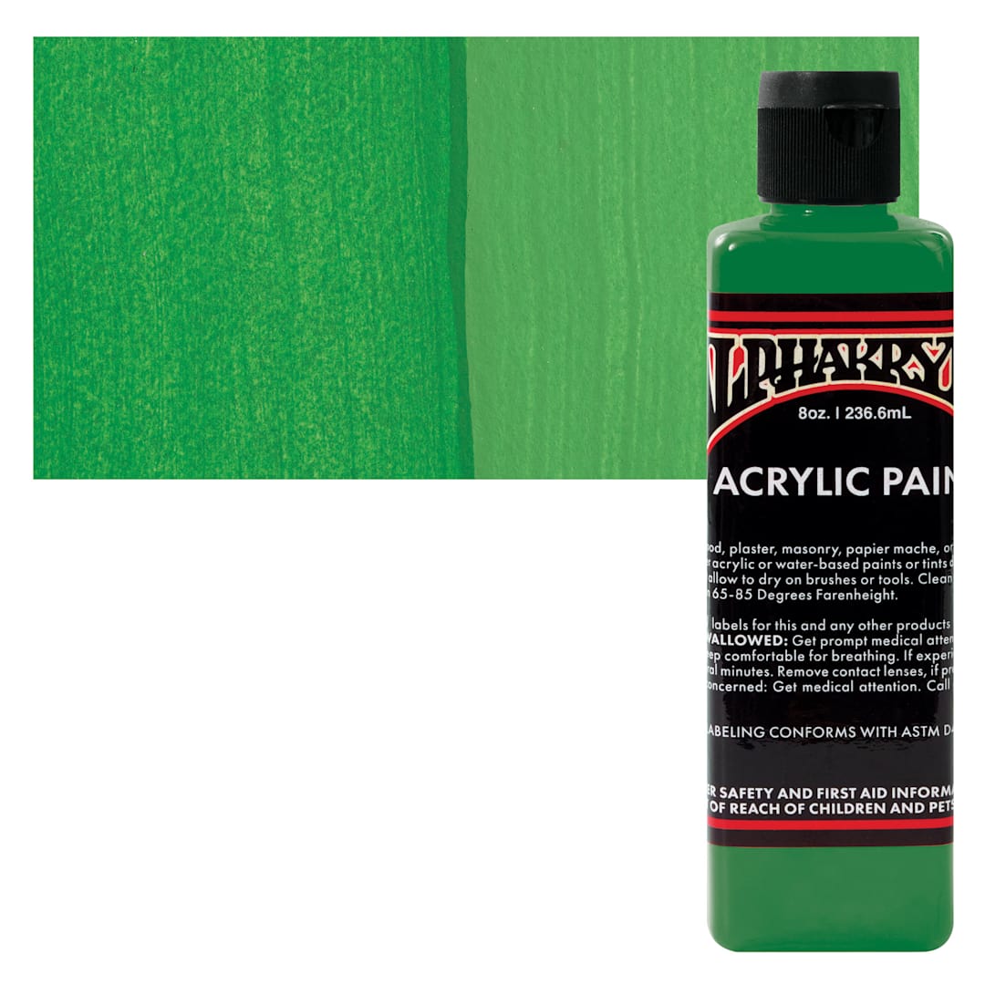 Open in modal - Alpha6 Alphakrylic Acrylic Paint - Monster Green, 8 oz bottle and swatch