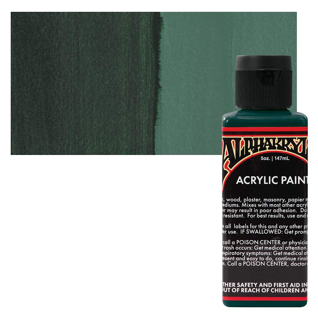 Open in modal - Alpha6 Alphakrylic Acrylic Paint - Dark Olive, 5 oz bottle and swatch