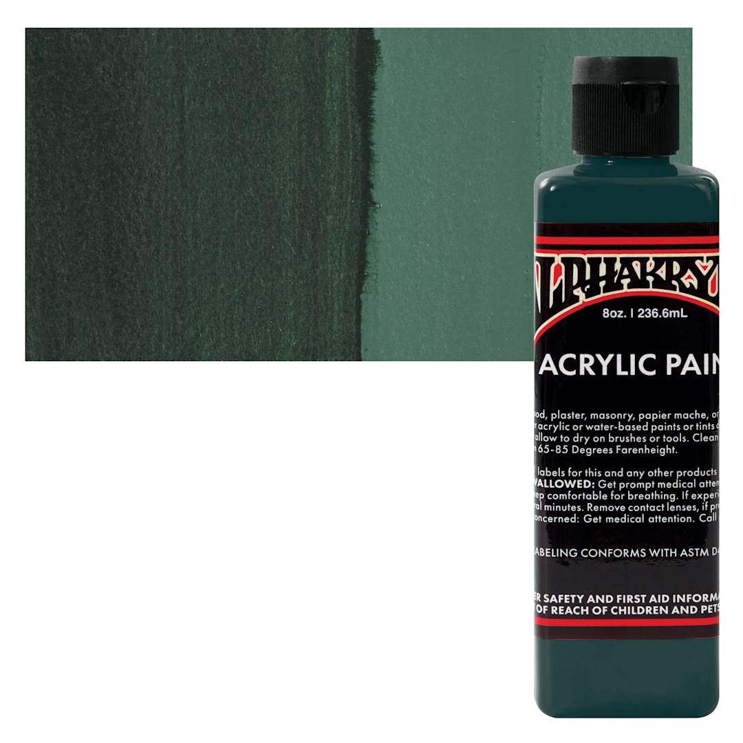 Open in modal - Alpha6 Alphakrylic Acrylic Paint - Dark Olive, 8 oz bottle and swatch