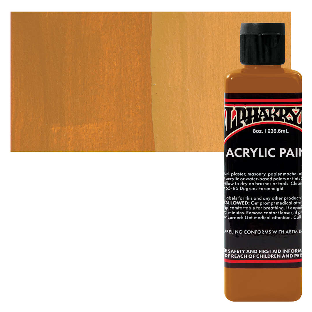 Open in modal - Alpha6 Alphakrylic Acrylic Paint - Caramel, 8 oz bottle and swatch