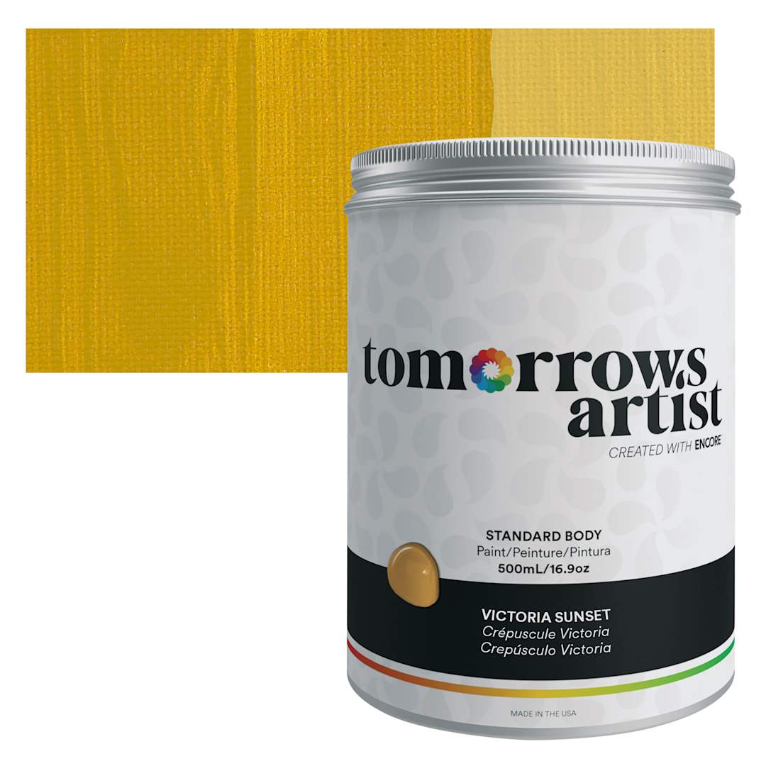 Open in modal - Tomorrow's Artist Eco-Friendly Standard Body Acrylic Paint - Victoria Sunset, 500 ml jar and swatch