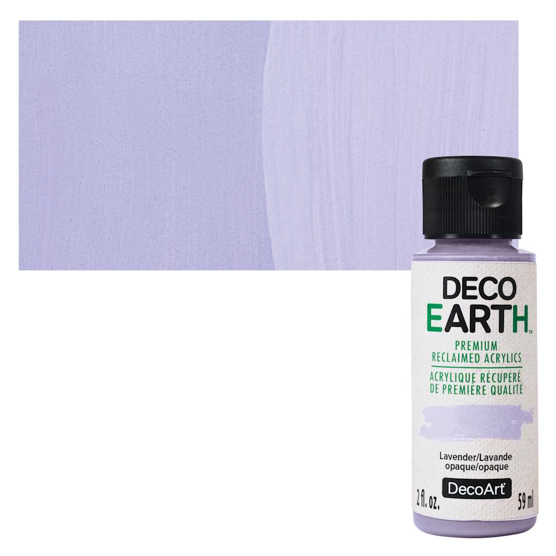 Open in modal - DecoArt DecoEarth Premium Reclaimed Acrylic Paint - Lavender, 2 oz bottle with swatch