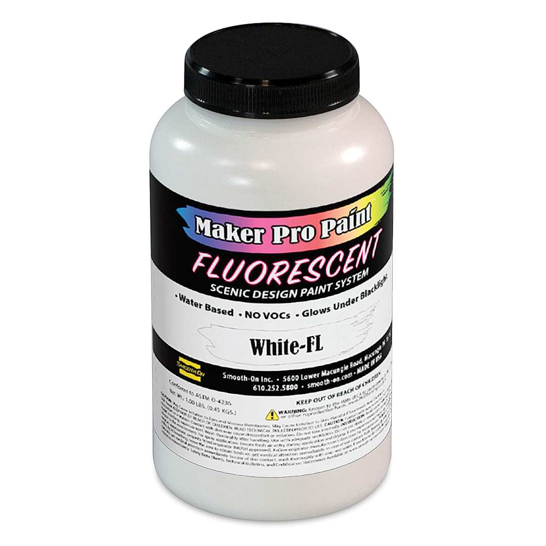 Open in modal - Smooth-On Maker Pro Acrylic-Urethane Paint - Fluorescent White, 16 oz