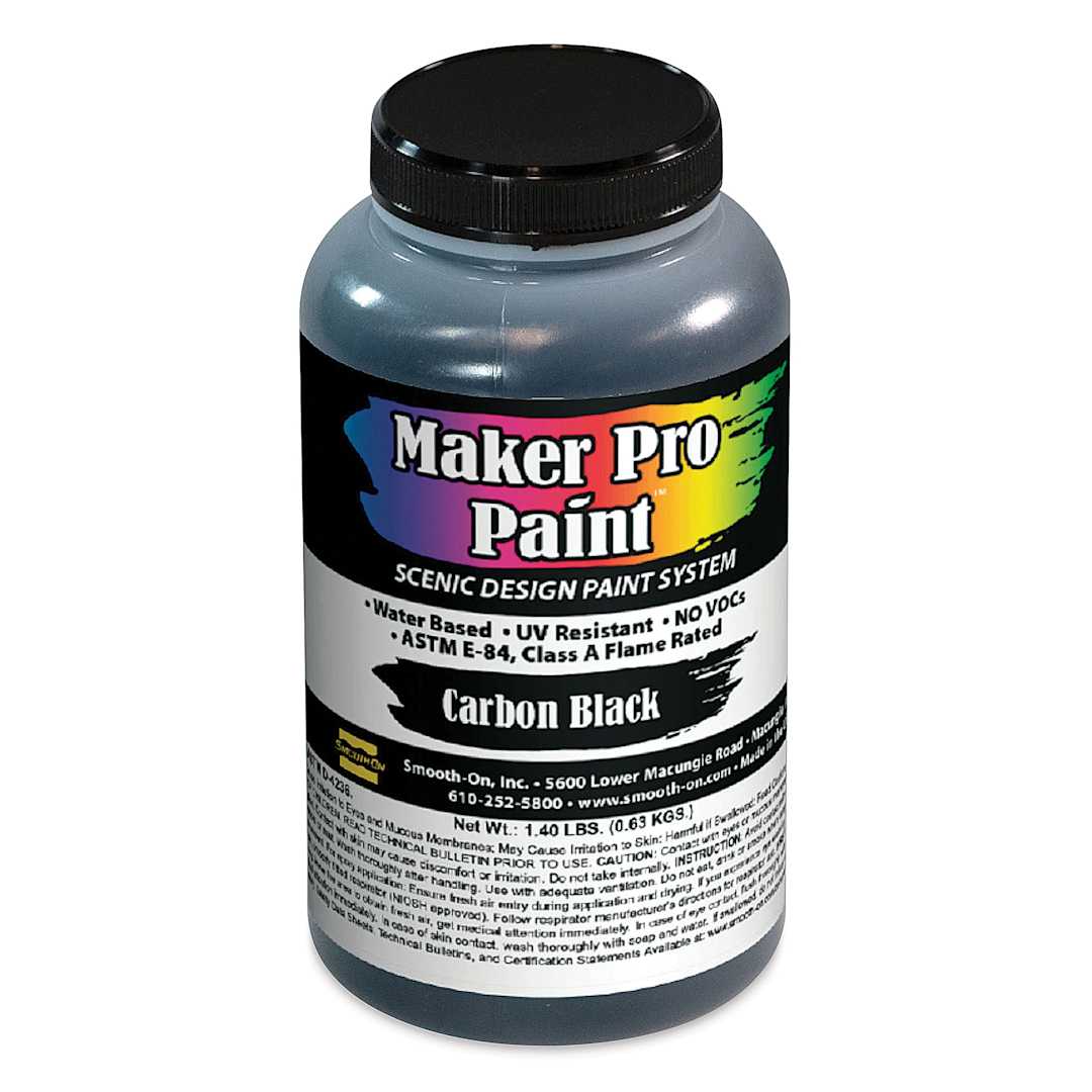 Open in modal - Smooth-On Maker Pro Acrylic-Urethane Paint - Carbon Black, 16 oz
