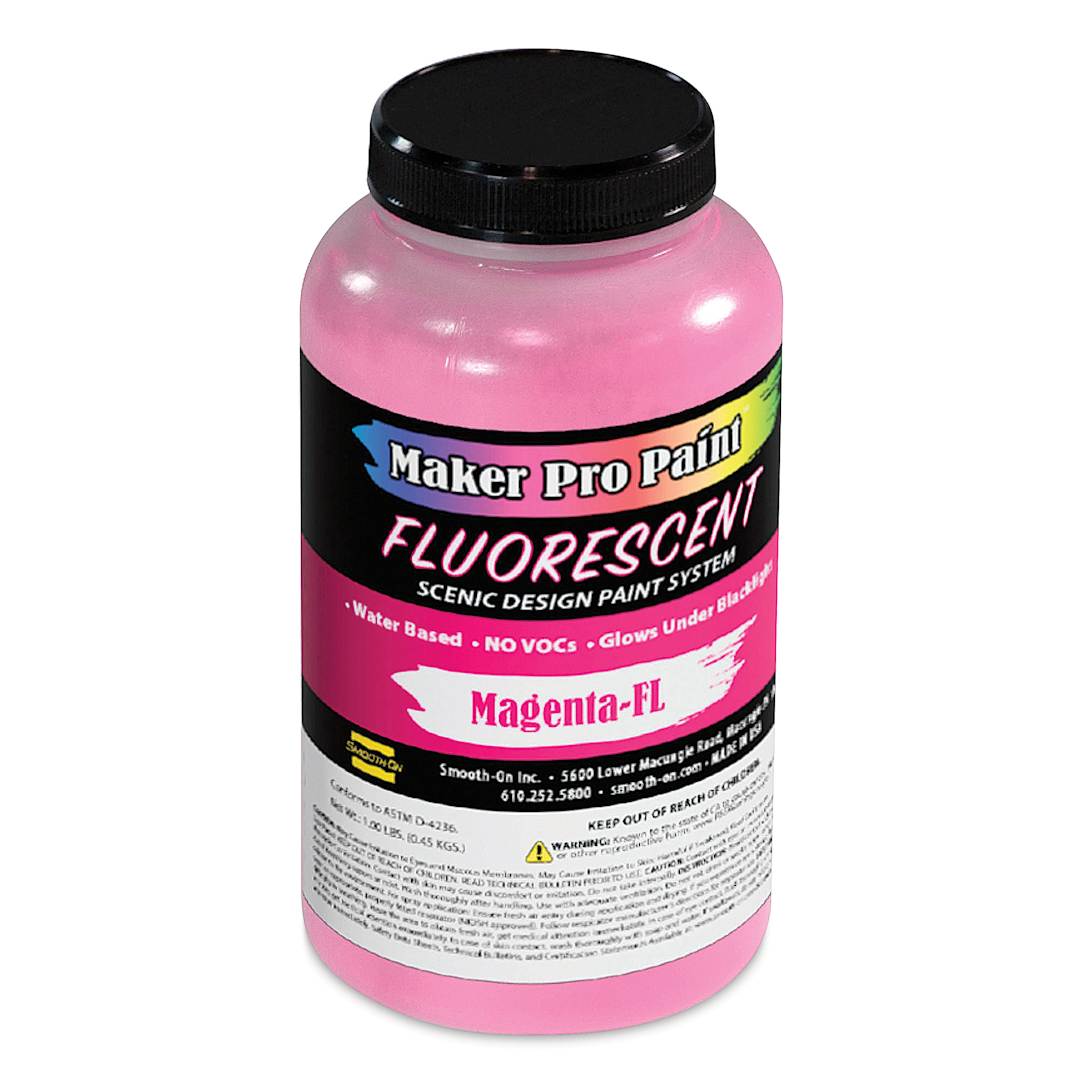 Open in modal - Smooth-On Maker Pro Acrylic-Urethane Paint - Fluorescent Magenta, 16 oz