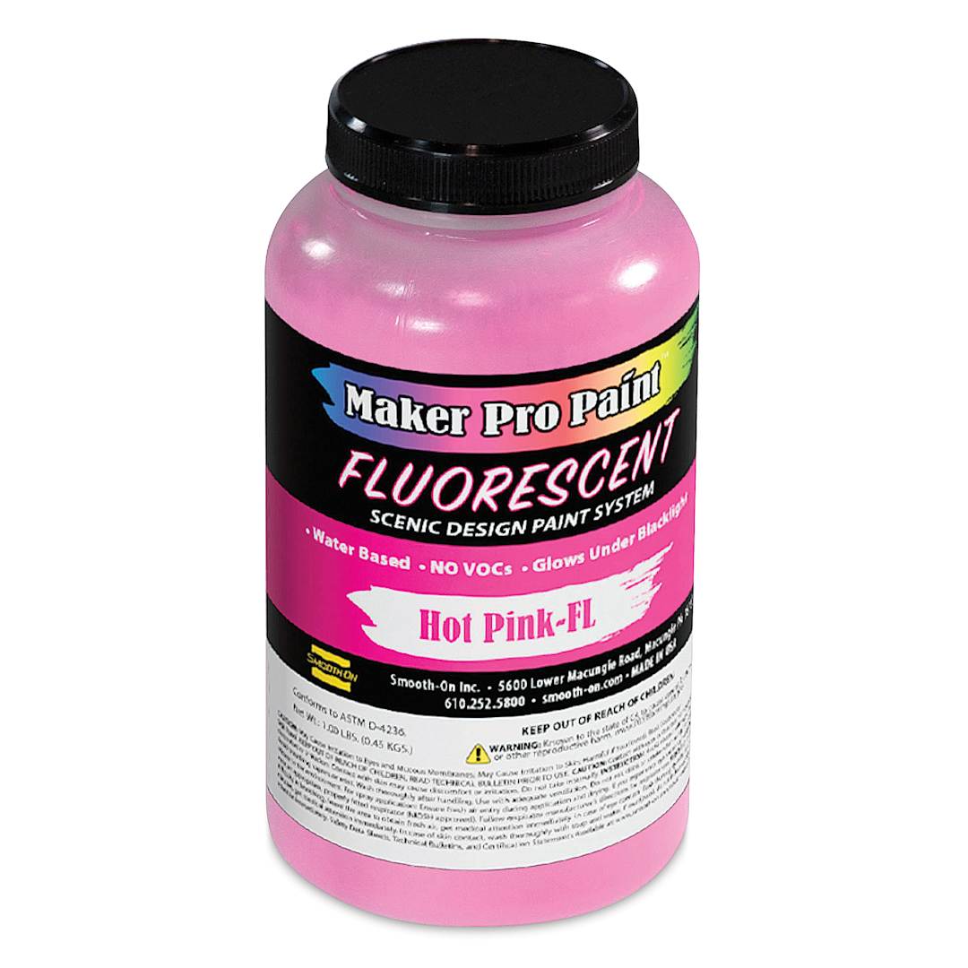 Open in modal - Smooth-On Maker Pro Acrylic-Urethane Paint - Fluorescent Hot Pink, 16 oz