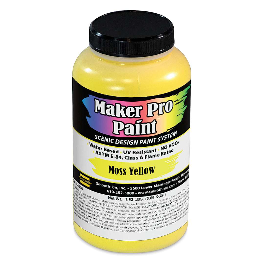 Open in modal - Smooth-On Maker Pro Acrylic-Urethane Paint - Moss Yellow, 16 oz