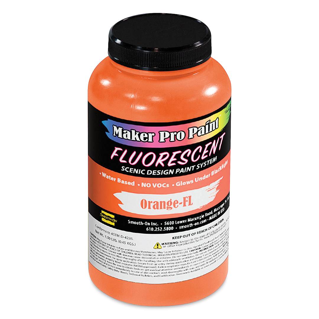 Open in modal - Smooth-On Maker Pro Acrylic-Urethane Paint - Fluorescent Orange, 16 oz