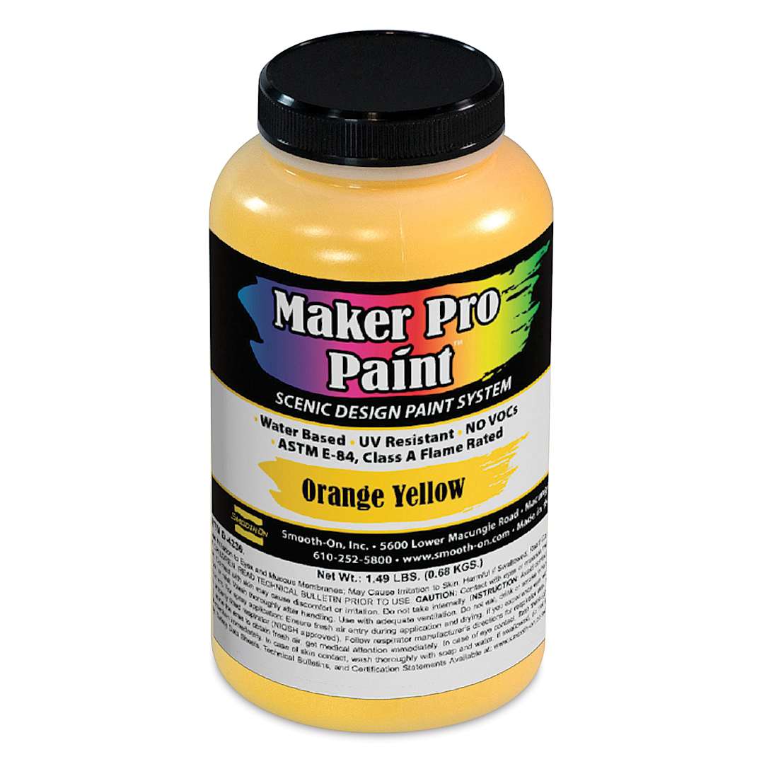 Open in modal - Smooth-On Maker Pro Acrylic-Urethane Paint - Orange Yellow, 16 oz