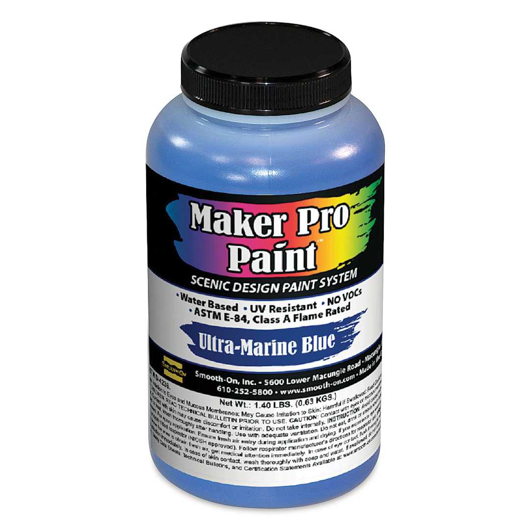Open in modal - Smooth-On Maker Pro Acrylic-Urethane Paint - Ultramarine Blue, 16 oz