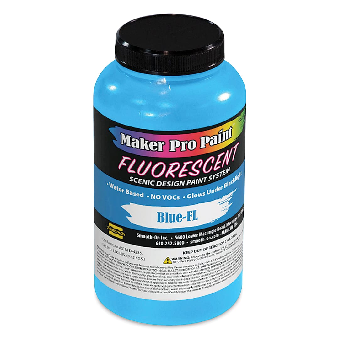 Open in modal - Smooth-On Maker Pro Acrylic-Urethane Paint - Fluorescent Blue, 16 oz