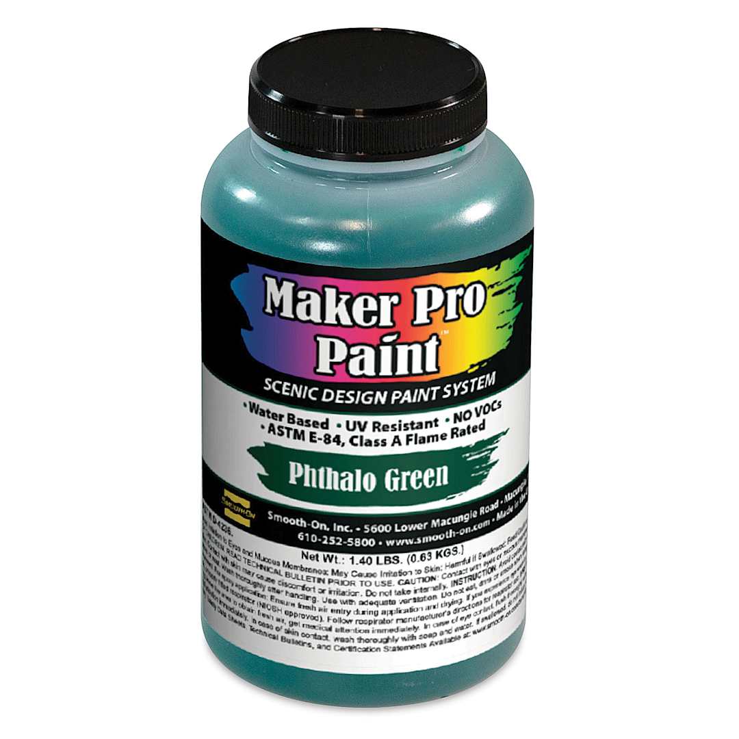 Open in modal - Smooth-On Maker Pro Acrylic-Urethane Paint - Phthalo Green, 16 oz